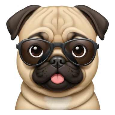 Pug with sunglasses sticker