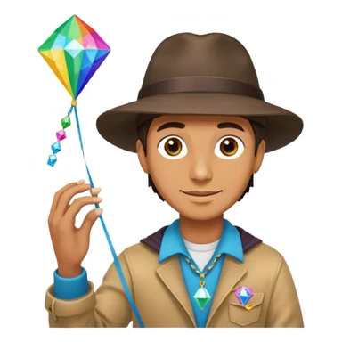 Man with diamond kite,Kite Flyers sticker