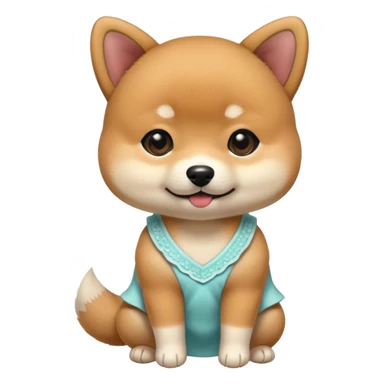 The baby shiba dog wear a cutie dress sticker