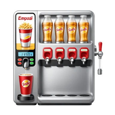 Digital soda dispenser in a fast food restaurant background  sticker