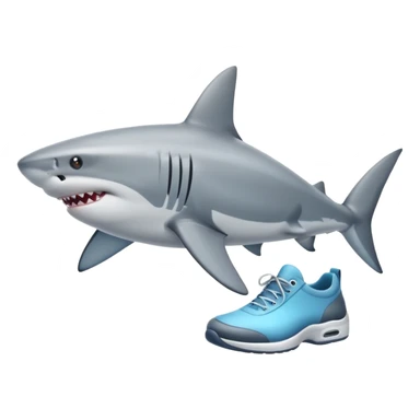 tiburón con zapatos sticker