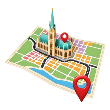 a map of vienna with a pin on it sticker