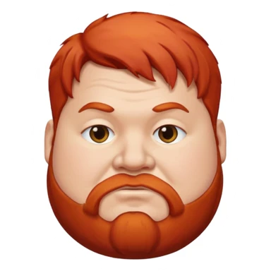 fat man with red hair sticker