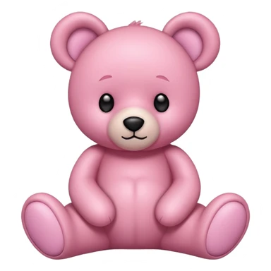 pink teddy bear with perked ears sticker