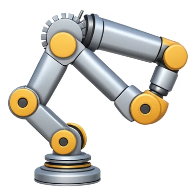 Industrial Arm – Silver robotic arm, gripping tool sticker