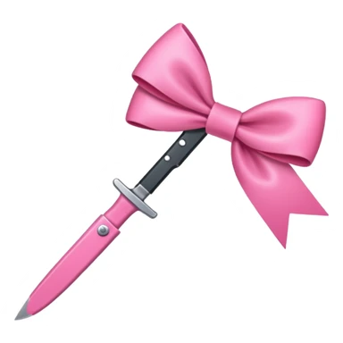 Pink bow knife sticker