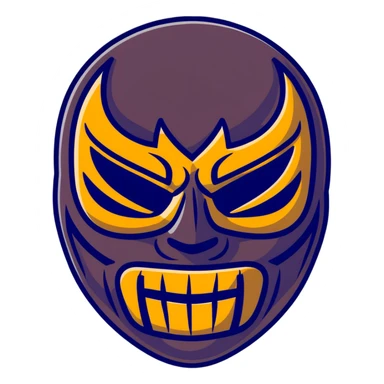 colorful sinister luchador mask with scary features sticker