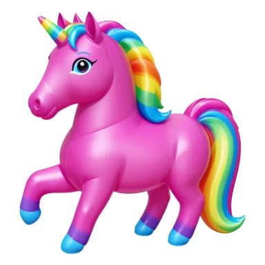  Lisa Frank style inflatable vinyl chubby horse toy figure  sticker