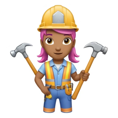 unicorn builder, construction worker unicorn wearing a hard hat and holding a hammer sticker