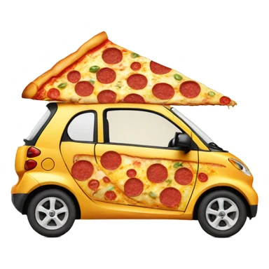smart car made out of pizza ingredients  sticker