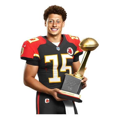 Patrick mahomes with afc trophy sticker