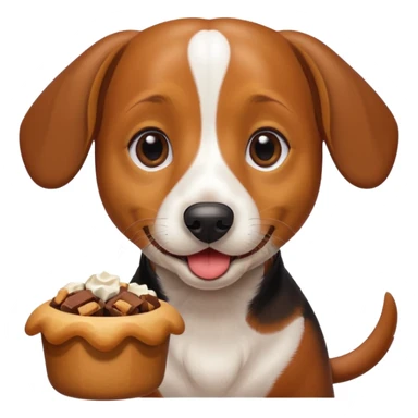 beagle dachshund mix with a treat sticker