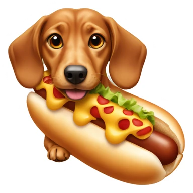 Dashshund in a hotdog  sticker