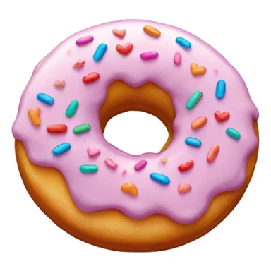 Cute donut surrounded by hearts sticker