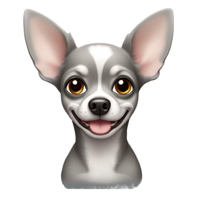 gray chihuahua with big ears cheerful sticker