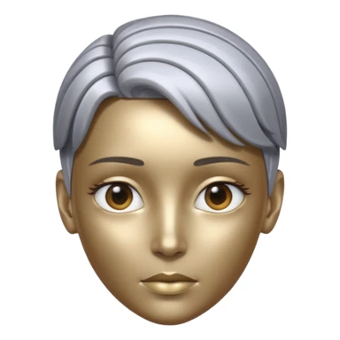 A futuristic bold head that is neither a woman or a male, rather a AI person with a neutral look. The skin is more like a robot, but still humanlike. sticker