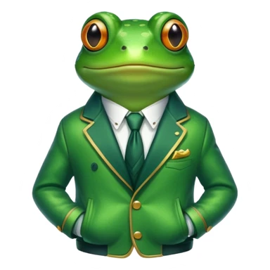 Frog saying hi with luxury jacket sticker