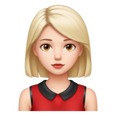 red sleeveless top with a darker collar on a girl sticker