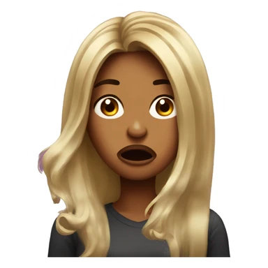 Shocked and grossed out women with long balayage hair sticker