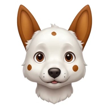 White dog with brown pointy ears and spots sticker