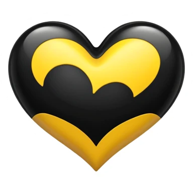 Half black and yellow heart sticker