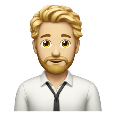 A white man with a beard and a fashionable hairstyle is intrigued sticker