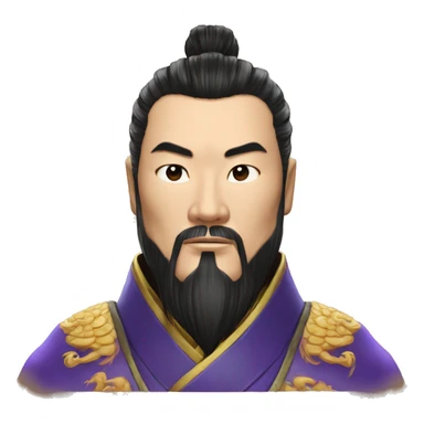 /imagine prompt: "emoji style portrait of Qin Shi Huang, Emperor of China, wearing a dragon robe, a determined expression on his face, detailed and realistic" --v 4 --q 2 sticker