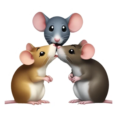 Three differently colored rats whispering sticker