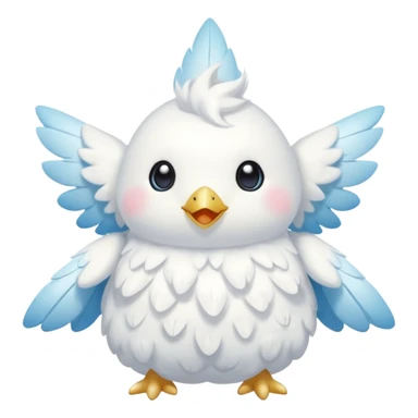Soft Cloud-Cream Feather-Fluffed Cotton-Textured Puffy Tiny Angelic Togekiss-Vernid-hybrid-creature (full body) sticker