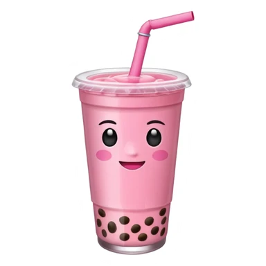 Pink boba drink  sticker