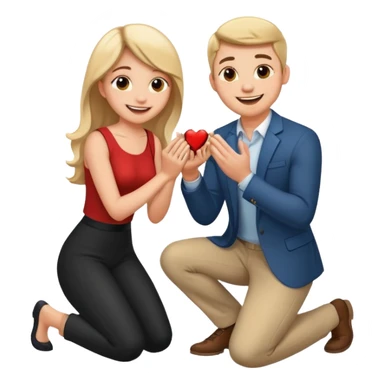 Kneeling to propose with ring sticker