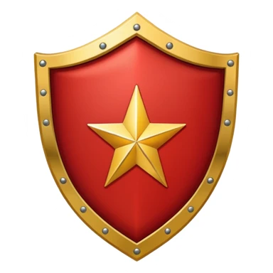 Crimson red premium shield with star sticker
