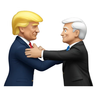 A hug between Emmanuel Macron and Trump sticker