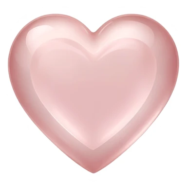 Polished rose quartz heart gemstone with pale pink color and soft glow sticker