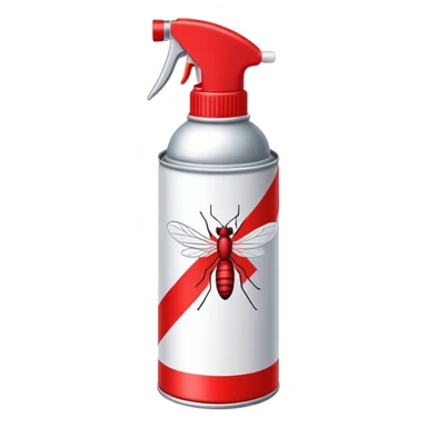 Anti-mosquito spray can with a mosquito crossed out sticker