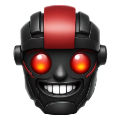 Evil sci-fi black and red robot smiling  sticker