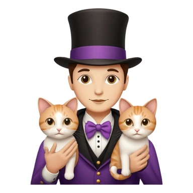 Icon Contour  Magician Couple and Their Pet Cat  sticker