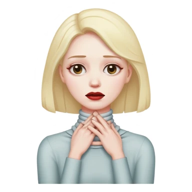 woman with her hands on her neck while acting dead sticker