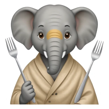 elephant at a restaurant table sticker