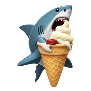 shark eating ice cream sticker
