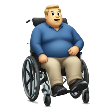A fat man in a wheelchair  sticker