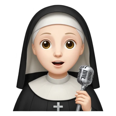 Nun singing sticker