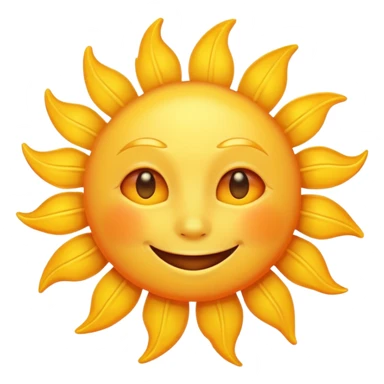 Sun emoji with emotions sticker