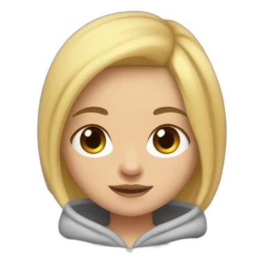A blonde girl with smooth hair and a ray in the middle of his hair, she has light skin a few freckles, and she wear a hoodies and she Carries in his arms a baby black labrador dog  sticker