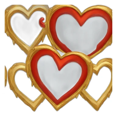 Red heart frame with gold horns sticker