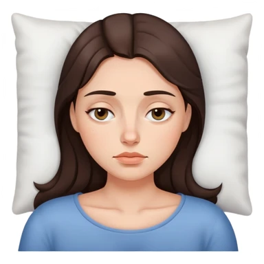 sleepy brunette woman with dark circles under eyes sticker