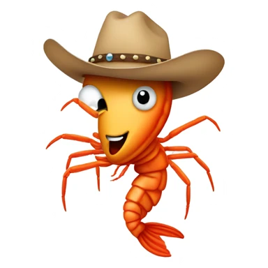 shrimp with a cowboy hat sticker