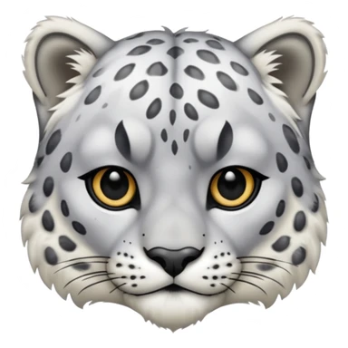 Deformed Snow leopard-Eyes are long and black sticker