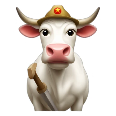 Communist cow with hammer and sickle sticker