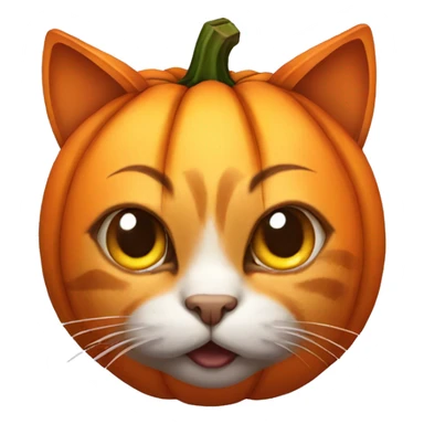 cat in halloween pumpkin sticker